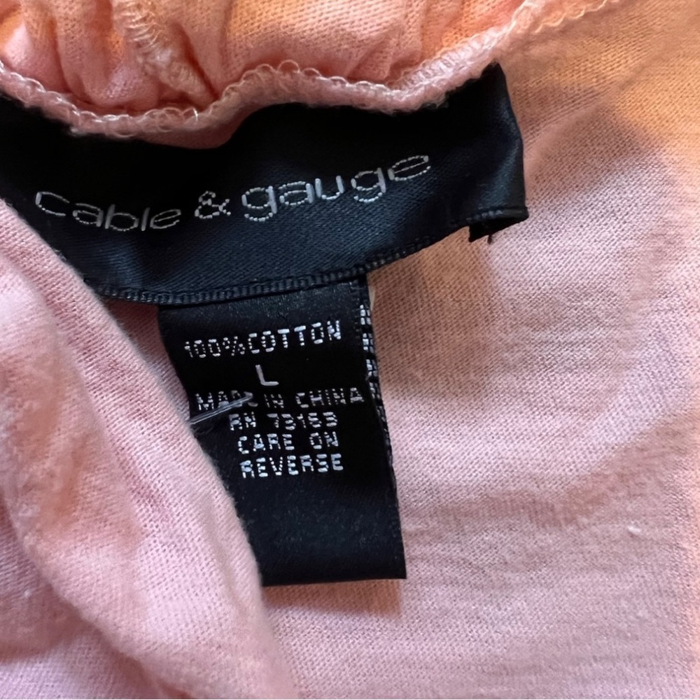 Cable & Gauge 100% Cotton Light Pink Cardigan Like New! L - Picture 5 of 7